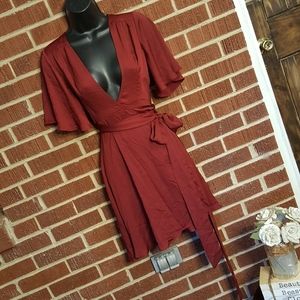 House of Harlow 1960 Harper Satin Wrap Mini Dress